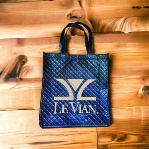 Euc LeVian blue shopping tote bag with handles